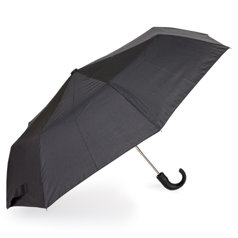 GUARDA-CHUVA AUTOMÁTICO CABO CURVO PRETO | FAZZOLETTI